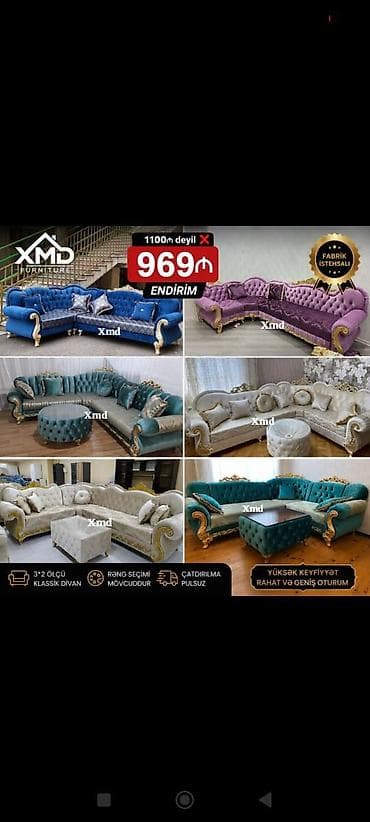 Klassik künc divan – XMD Furniture - Fabrik istehsalı - 3×2 ölçü lalafo.az -da Klassik künc divan – XMD Furniture - Fabrik istehsalı - 3×2 ölçü