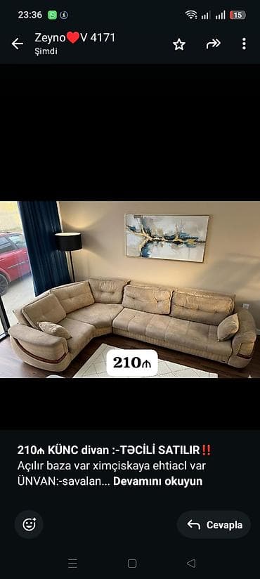 Künc divan lalafo.az -da Künc divan