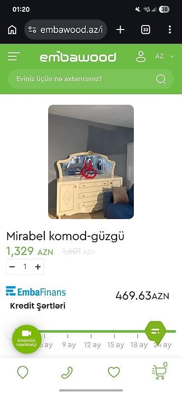 İşlənmiş, Güzgülü lalafo.az -da İşlənmiş, Güzgülü