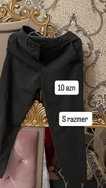 Qara rəngli qadın şalvar - Ölçü: S - Klassik düz kəsim, beldə ilgəkli lalafo.az -da Qara rəngli qadın şalvar - Ölçü: S - Klassik düz kəsim, beldə ilgəkli