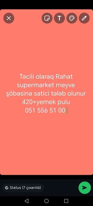 Satış məsləhətçisi tələb olunur, Təcrübəsiz, Aylıq ödəniş lalafo.az -da Satış məsləhətçisi tələb olunur, Təcrübəsiz, Aylıq ödəniş