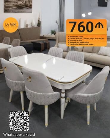 Açılan, Oval masa, 6 stul lalafo.az -da Açılan, Oval masa, 6 stul