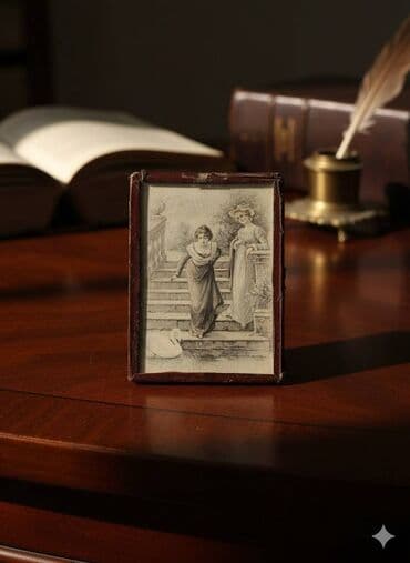 Антикварная открытка/гравюра XIX века Изящная иллюстрация эпохи lalafo.az -da Антикварная открытка/гравюра XIX века Изящная иллюстрация эпохи