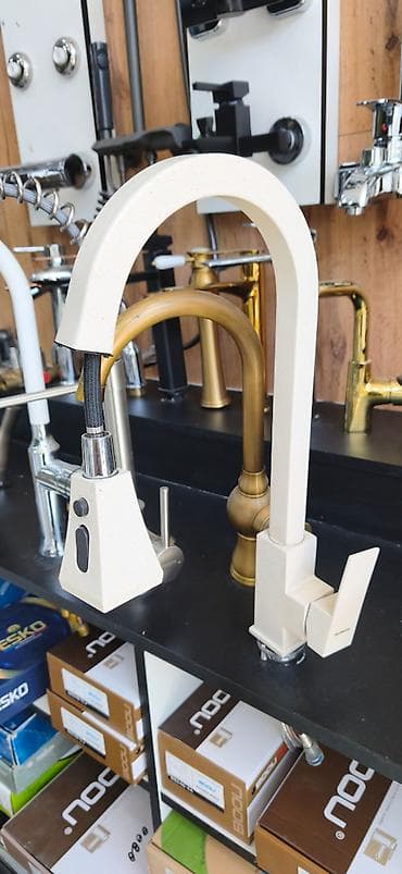 Mətbəx üçün çoxfunksiyalı qaraj kranı - Material: daş effektli (krem lalafo.az -da Mətbəx üçün çoxfunksiyalı qaraj kranı - Material: daş effektli (krem