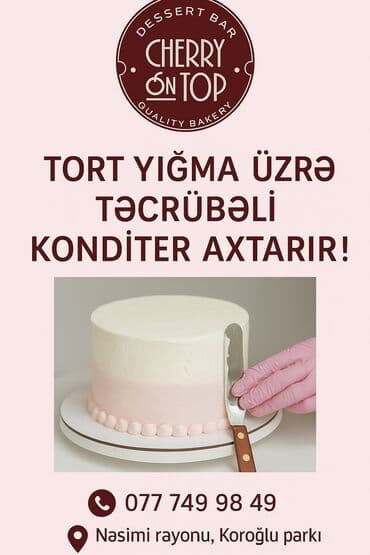 Aşpaz tələb olunur, Şirniyyatçı, 30-45 yaş, 1-2 illik təcrübə lalafo.az -da Aşpaz tələb olunur, Şirniyyatçı, 30-45 yaş, 1-2 illik təcrübə