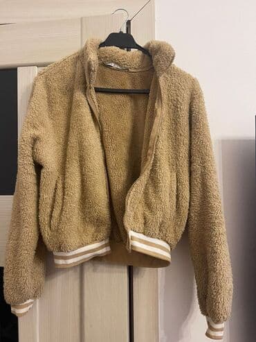 Teddy üslubunda saplaqlı fermuarlı jaket. - Rəng: açıq qəhvəyi (bej lalafo.az -da Teddy üslubunda saplaqlı fermuarlı jaket. - Rəng: açıq qəhvəyi (bej