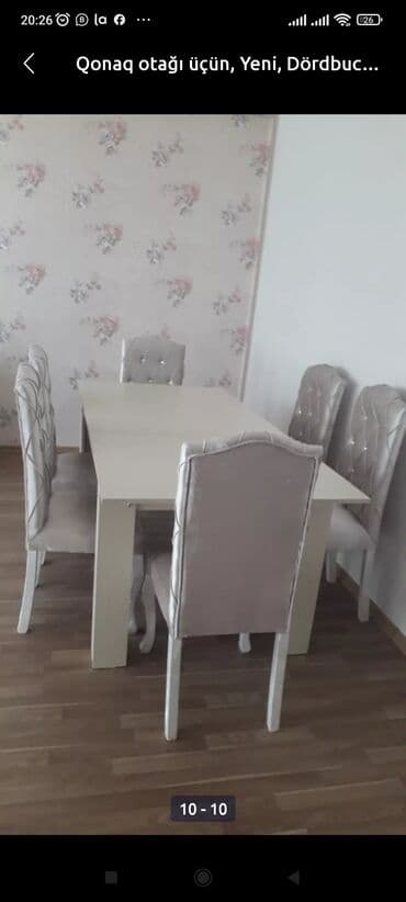 Qonaq otağı üçün, Yeni, Dördbucaq masa, 6 stul lalafo.az -da Qonaq otağı üçün, Yeni, Dördbucaq masa, 6 stul