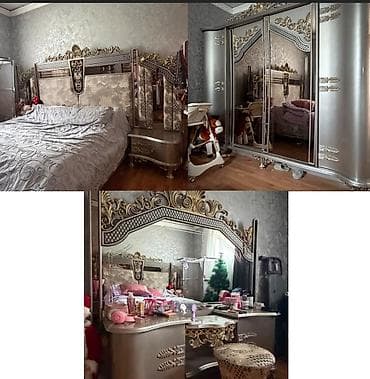 Двуспальная кровать, Шкаф, Трюмо, Тумба, Б/у at lalafo.az Двуспальная кровать, Шкаф, Трюмо, Тумба, Б/у