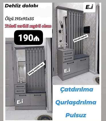 *Dəhliz dolabı 190Azn💥* ✔️Rəng seçimi var ✔️ *Şəhər daxili Çatdırılma lalafo.az -da *Dəhliz dolabı 190Azn💥* ✔️Rəng seçimi var ✔️ *Şəhər daxili Çatdırılma