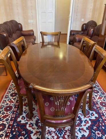 Qonaq otağı üçün, İşlənmiş, Oval masa, 6 stul lalafo.az -da Qonaq otağı üçün, İşlənmiş, Oval masa, 6 stul