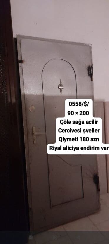 Dəmir giriş qapısı - Ölçü: 90 × 200 sm - Açılış istiqaməti: Çölə sağa lalafo.az -da Dəmir giriş qapısı - Ölçü: 90 × 200 sm - Açılış istiqaməti: Çölə sağa