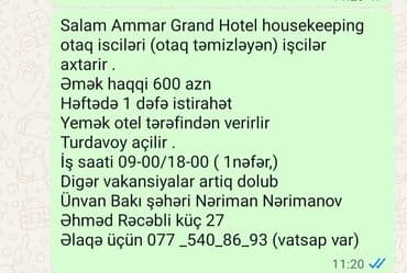 Xadimə tələb olunur, Aylıq ödəniş lalafo.az -da Xadimə tələb olunur, Aylıq ödəniş