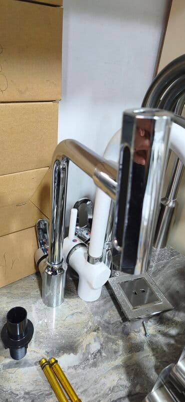 Mutfaq/Kran dəsti – müasir dizayn - Material: parlaq xrom rəngli lalafo.az -da Mutfaq/Kran dəsti – müasir dizayn - Material: parlaq xrom rəngli