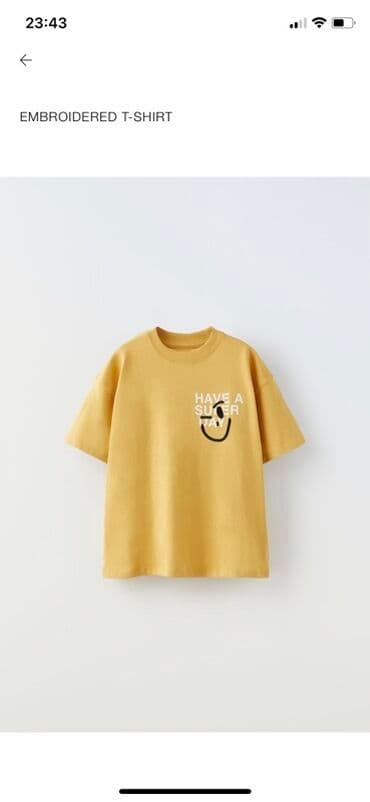 Uşaq üçün qısaqoll tişört ZARA yeni-25azn (13-14yaş) 1) Hardal sarı lalafo.az -da Uşaq üçün qısaqoll tişört ZARA yeni-25azn (13-14yaş) 1) Hardal sarı