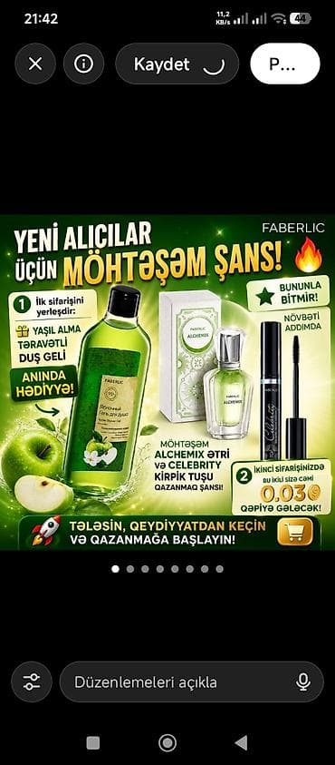 Faberlic Yeni alıcılar üçün tam 3ədəd hədiyyəmiz var lalafo.az -da Faberlic Yeni alıcılar üçün tam 3ədəd hədiyyəmiz var