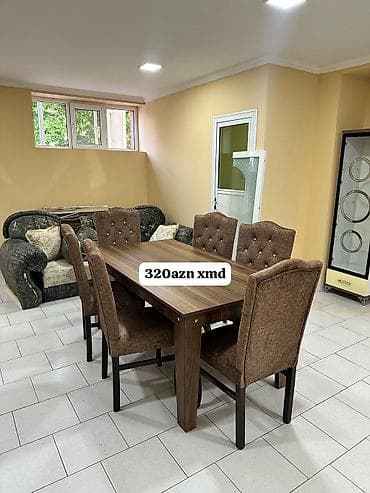 Qonaq otağı üçün, Açılmayan, Dördbucaq masa, 6 stul lalafo.az -da Qonaq otağı üçün, Açılmayan, Dördbucaq masa, 6 stul