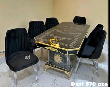 Qonaq otağı üçün, Yeni, Açılmayan, Dördbucaq masa, 6 stul lalafo.az -da Qonaq otağı üçün, Yeni, Açılmayan, Dördbucaq masa, 6 stul