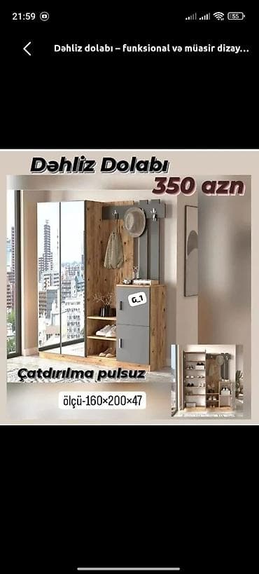 Dəhliz dolabı – funksional və müasir dizayn. Xüsusiyyətlər: - Ölçü lalafo.az -da Dəhliz dolabı – funksional və müasir dizayn. Xüsusiyyətlər: - Ölçü