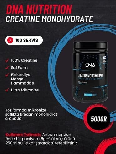 Гейнер: Dna Nutrition Creatine Monohydrate 500gr Mehsul Shekilde gorunduyu at lalafo.az — 2 Гейнер: Dna Nutrition Creatine Monohydrate 500gr Mehsul Shekilde gorunduyu — 2