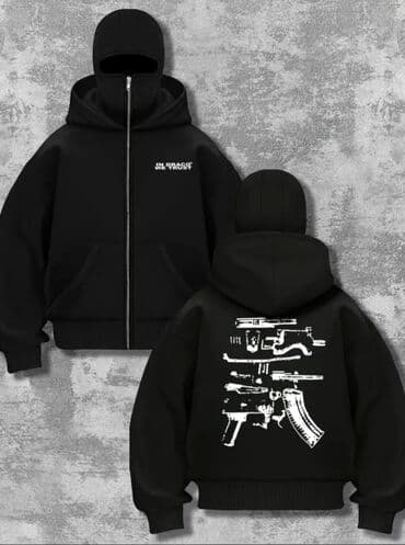 Qara rəngli kapüşonlu zipli hoodie Ön hissədə sinədə ağ “IN DRACO WE lalafo.az -da Qara rəngli kapüşonlu zipli hoodie Ön hissədə sinədə ağ “IN DRACO WE