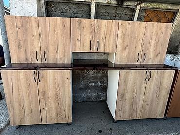 Mətbəx dolabı dəsti - Material: laminat/MDF əsaslı ağ və ağac lalafo.az -da Mətbəx dolabı dəsti - Material: laminat/MDF əsaslı ağ və ağac