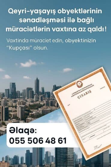 Sənədsiz obyektlərin sənədləşməsi Eskiz layihe cekilmesi Lisensiyalı lalafo.az -da Sənədsiz obyektlərin sənədləşməsi Eskiz layihe cekilmesi Lisensiyalı