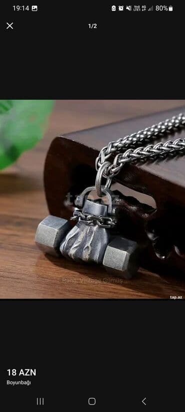 Metal boyunbağı – çəkic formalı asma ilə - Stil: rock/steampunk lalafo.az -da Metal boyunbağı – çəkic formalı asma ilə - Stil: rock/steampunk