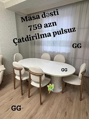 Qonaq otağı üçün, Yeni, Oval masa, 6 stul lalafo.az -da Qonaq otağı üçün, Yeni, Oval masa, 6 stul