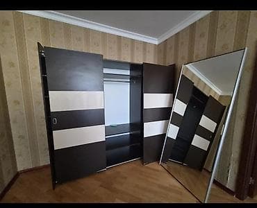 3 двери, С зеркалом, Коричневый, Другой материал, Купе, Прямой шкаф at lalafo.az 3 двери, С зеркалом, Коричневый, Другой материал, Купе, Прямой шкаф