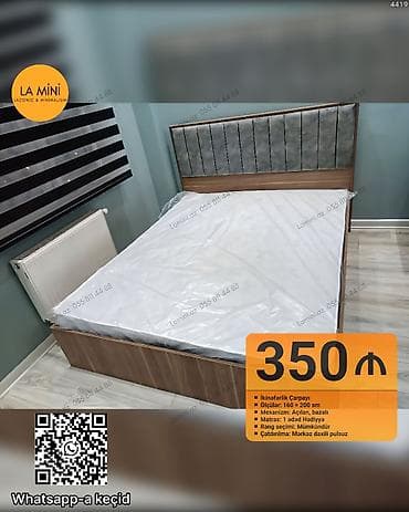 İkinəfərlik çarpayı, Bazalı, Matras ilə, Siyirməsiz lalafo.az -da İkinəfərlik çarpayı, Bazalı, Matras ilə, Siyirməsiz