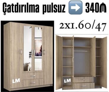 Yeni, Açılan, 4 qapılı Düz dolab lalafo.az -da Yeni, Açılan, 4 qapılı Düz dolab