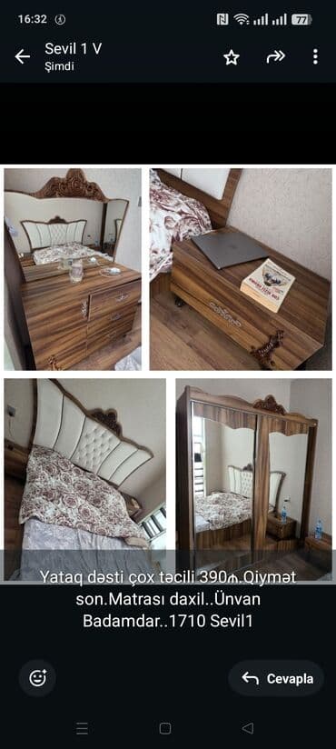 Yataq dəsti çox təcili 390₼.Qiymət son.Matrası daxil. Ünvan lalafo.az -da Yataq dəsti çox təcili 390₼.Qiymət son.Matrası daxil. Ünvan