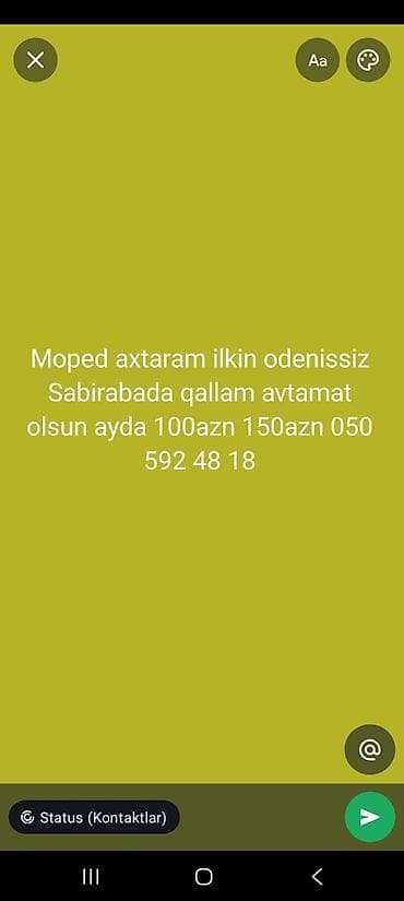Ilkin odenissiz Sabirabadda qalam moped lazmdi aftamat ayda 100 150 lalafo.az -da Ilkin odenissiz Sabirabadda qalam moped lazmdi aftamat ayda 100 150