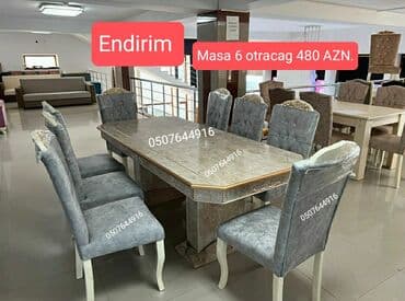 Qonaq otağı üçün, Yeni, Açılmayan, Dördbucaq masa, 6 stul lalafo.az -da Qonaq otağı üçün, Yeni, Açılmayan, Dördbucaq masa, 6 stul