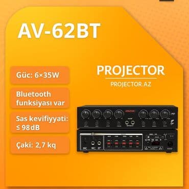 AV-62BT səs gücləndirici - Güc: 6 × 35 W - Bluetooth funksiyası - Səs lalafo.az -da AV-62BT səs gücləndirici - Güc: 6 × 35 W - Bluetooth funksiyası - Səs