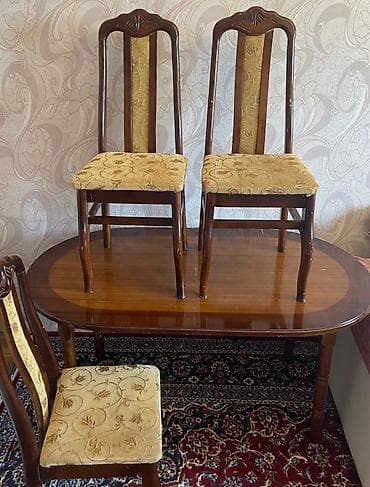 Yemək otağı üçün klassik masa və stul dəsti.12 məfərlik, açılan - lalafo.az -da Yemək otağı üçün klassik masa və stul dəsti.12 məfərlik, açılan -