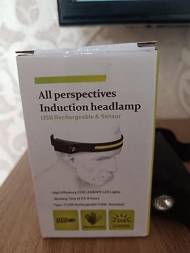Сенсорные лампочки: USB ilə şarj olunan sensorlu baş fənəri - 350 lümenə qədər işıq axını at lalafo.az — 1 Сенсорные лампочки: USB ilə şarj olunan sensorlu baş fənəri - 350 lümenə qədər işıq axını — 1