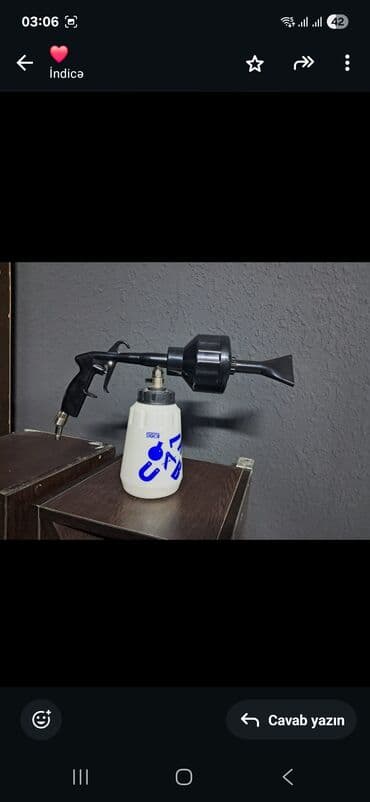 Pnevmatik tornador tipli təmizləmə tabancası - Avtokimyəvi məhlul lalafo.az -da Pnevmatik tornador tipli təmizləmə tabancası - Avtokimyəvi məhlul