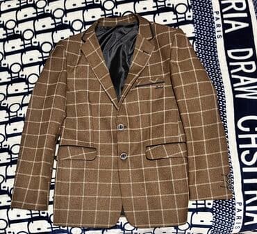 Kişi üçün klassik pencək - Rəng: qəhvəyi tonlarda, krem xətli kvadrat lalafo.az -da Kişi üçün klassik pencək - Rəng: qəhvəyi tonlarda, krem xətli kvadrat