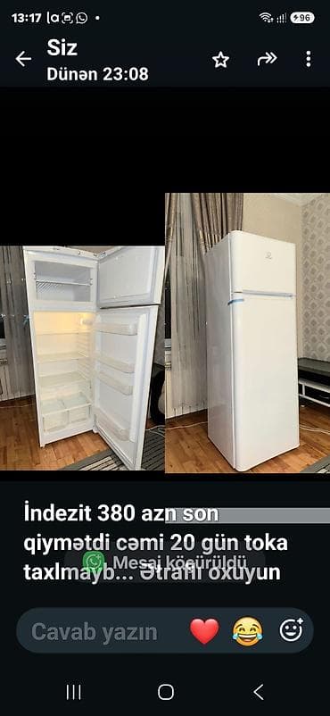 İndezit 380 azn son qiymətdi cəmi 20 gün toka taxlmayb təzədi 630 at lalafo.az İndezit 380 azn son qiymətdi cəmi 20 gün toka taxlmayb təzədi 630