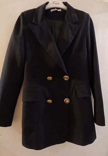 Qadın üçün şık qara blazər/palto tipli jaket - Rəng: qara - Model lalafo.az -da Qadın üçün şık qara blazər/palto tipli jaket - Rəng: qara - Model