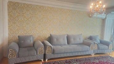 İşlənmiş, Divan, 2 kreslo, Bazalı, Açılan lalafo.az -da İşlənmiş, Divan, 2 kreslo, Bazalı, Açılan