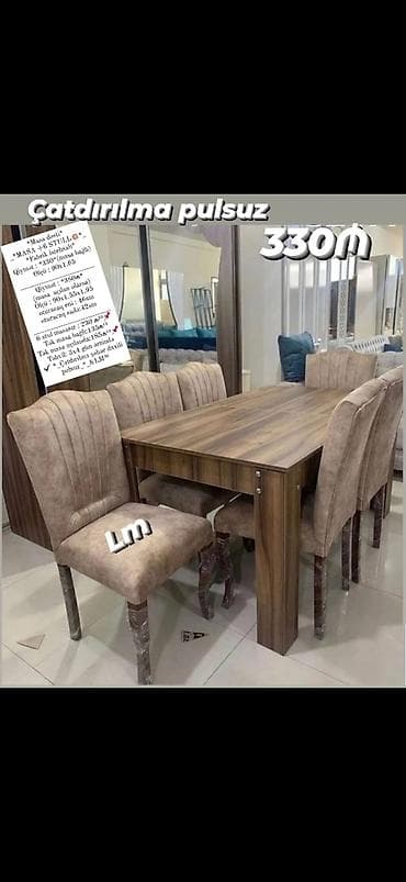 *Masa dəsti* _*Fabrik istehsalı MASA +6 STULL💥*_ Qiymət lalafo.az -da *Masa dəsti* _*Fabrik istehsalı MASA +6 STULL💥*_ Qiymət