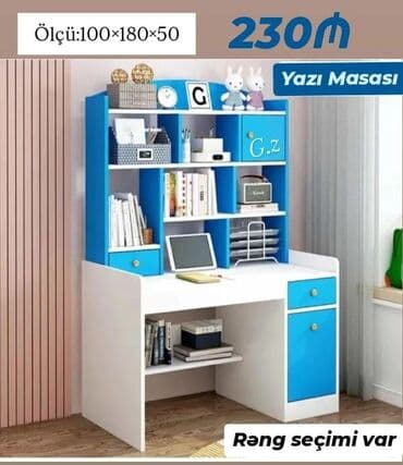 Yazı masası – funksional kitabxanalı model - Ölçü: 100×180×50 sm - lalafo.az -da Yazı masası – funksional kitabxanalı model - Ölçü: 100×180×50 sm -