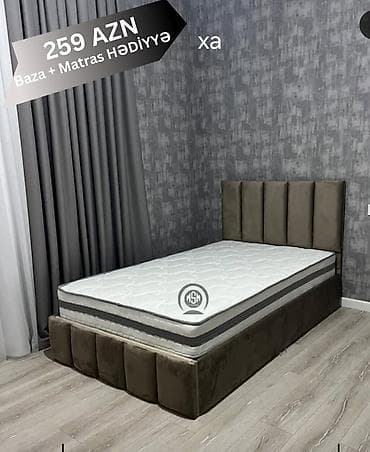 Tək nəfərlik yataq dəsti – baza, başlıq və matrasla birlikdə. - Yumşaq lalafo.az -da Tək nəfərlik yataq dəsti – baza, başlıq və matrasla birlikdə. - Yumşaq