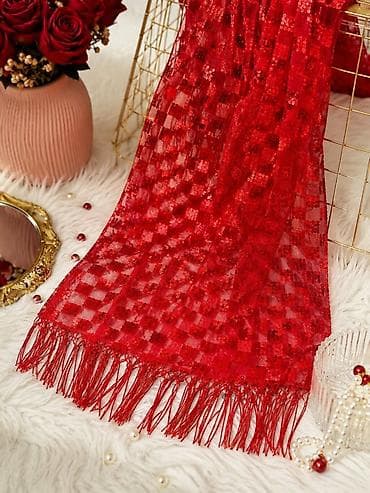 Qırmızı payetli şal - Material: nazik, şəffaf toxuma üzərində sıx at lalafo.az Qırmızı payetli şal - Material: nazik, şəffaf toxuma üzərində sıx