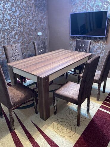 Qonaq otağı üçün, İşlənmiş, Künc masa, 6 stul lalafo.az -da Qonaq otağı üçün, İşlənmiş, Künc masa, 6 stul