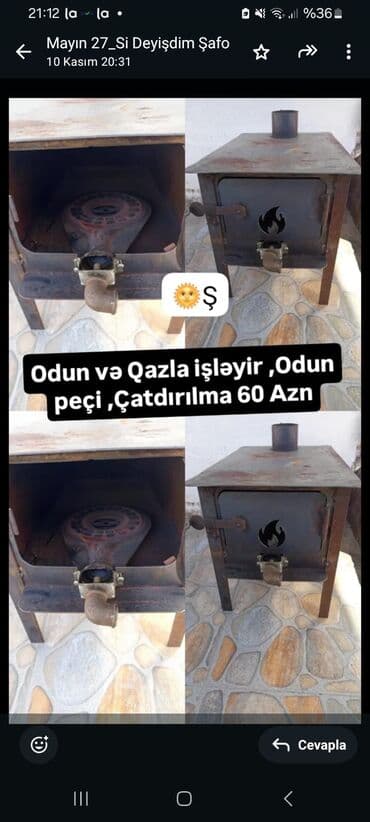 Odun və qazla işləyən soba/peç - İkili yanacaqla işləmə: həm odun lalafo.az -da Odun və qazla işləyən soba/peç - İkili yanacaqla işləmə: həm odun