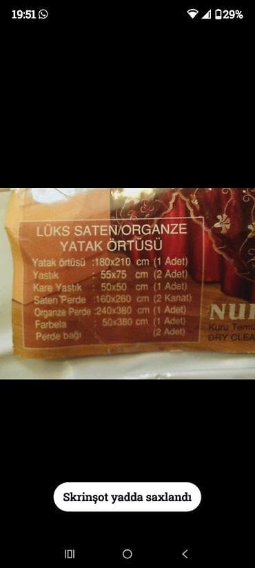 Lüks Saten/Organza Yataq Örtüsü dəsti Tərkib və ölçülər: - Yataq lalafo.az -da Lüks Saten/Organza Yataq Örtüsü dəsti Tərkib və ölçülər: - Yataq