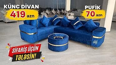 Məhsul: Künc divan və pufik dəsti - Künc divan: 419 AZN - Pufik: 70 lalafo.az -da Məhsul: Künc divan və pufik dəsti - Künc divan: 419 AZN - Pufik: 70